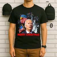 Funny Xmas Joe Biden Merry Christmas Funny 4th Of July T-Shirt