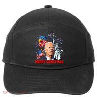 Funny Xmas Joe Biden Merry Christmas Funny 4th Of July 7-Panel Snapback Hat