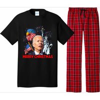 Funny Xmas Joe Biden Merry Christmas Funny 4th Of July Pajama Set