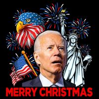 Funny Xmas Joe Biden Merry Christmas Funny 4th Of July Sustainable Beanie