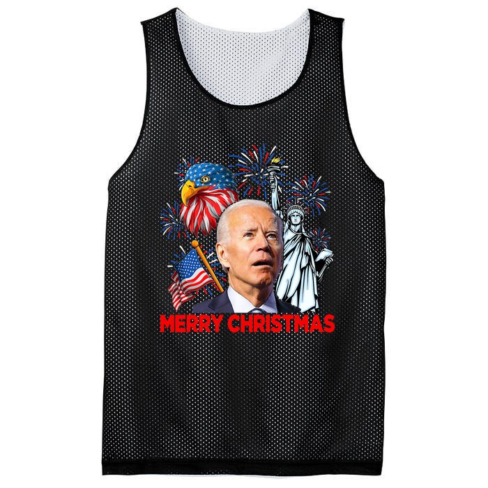 Funny Xmas Joe Biden Merry Christmas Funny 4th Of July Mesh Reversible Basketball Jersey Tank