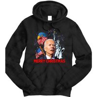 Funny Xmas Joe Biden Merry Christmas Funny 4th Of July Tie Dye Hoodie