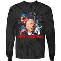 Funny Xmas Joe Biden Merry Christmas Funny 4th Of July Tie-Dye Long Sleeve Shirt