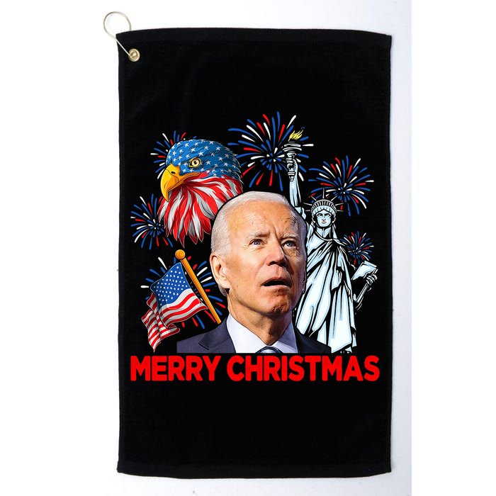 Funny Xmas Joe Biden Merry Christmas Funny 4th Of July Golf Towel