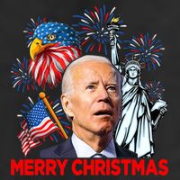 Funny Xmas Joe Biden Merry Christmas Funny 4th Of July Golf Towel