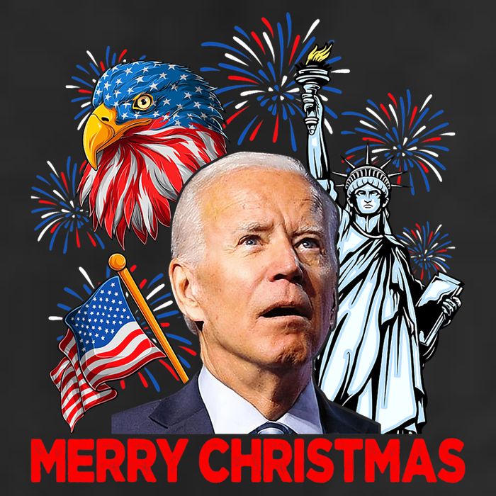 Funny Xmas Joe Biden Merry Christmas Funny 4th Of July Golf Towel