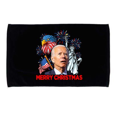 Funny Xmas Joe Biden Merry Christmas Funny 4th Of July Microfiber Hand Towel