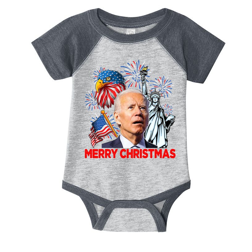 Funny Xmas Joe Biden Merry Christmas Funny 4th Of July Infant Baby Jersey Bodysuit