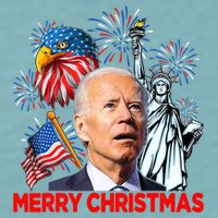 Funny Xmas Joe Biden Merry Christmas Funny 4th Of July Sueded Cloud Jersey T-Shirt