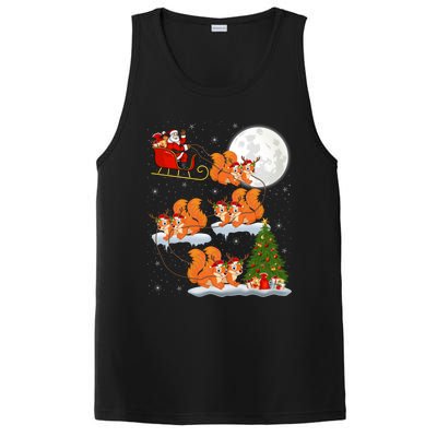 Funny Xmas Lighting Tree Santa Riding Squirrel Christmas Gift PosiCharge Competitor Tank