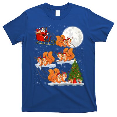 Funny Xmas Lighting Tree Santa Riding Squirrel Christmas Gift T-Shirt