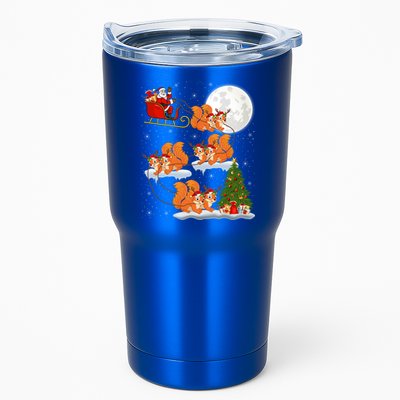 Funny Xmas Lighting Tree Santa Riding Squirrel Christmas Gift Tumbler