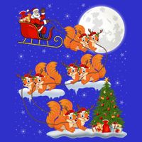 Funny Xmas Lighting Tree Santa Riding Squirrel Christmas Gift Visor