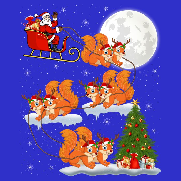Funny Xmas Lighting Tree Santa Riding Squirrel Christmas Gift Visor