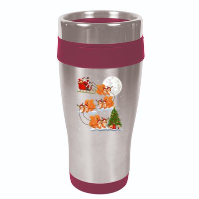 Funny Xmas Lighting Tree Santa Riding Squirrel Christmas Gift 16oz Travel Tumbler