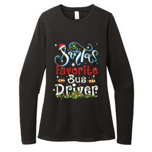 Funny Xmas Lighting Santas Favorite Bus Driver Christmas Womens CVC Long Sleeve Shirt