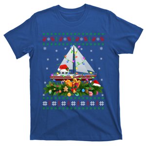 Funny Xmas Lighting Tree Santa Ugly Sailing Boat Christmas Great Gift T-Shirt