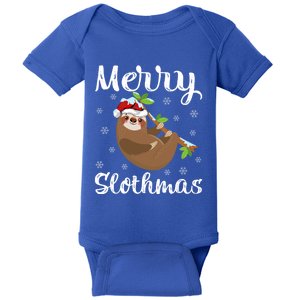 Funny Xmas Lighting Santa Hat Sloth Christmas Merry Slothmas Gift Baby Bodysuit