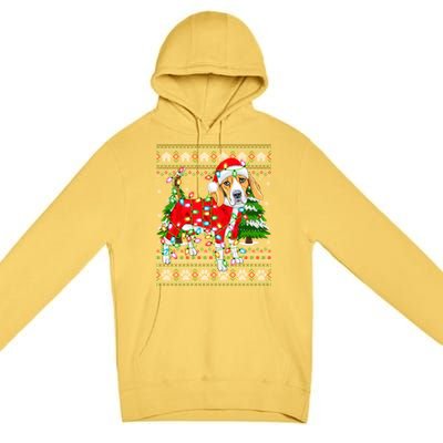 Funny Xmas Lighting Ugly Santa Beagle Christmas Meaningful Gift Premium Pullover Hoodie