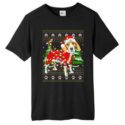 Funny Xmas Lighting Ugly Santa Beagle Christmas Meaningful Gift Tall Fusion ChromaSoft Performance T-Shirt