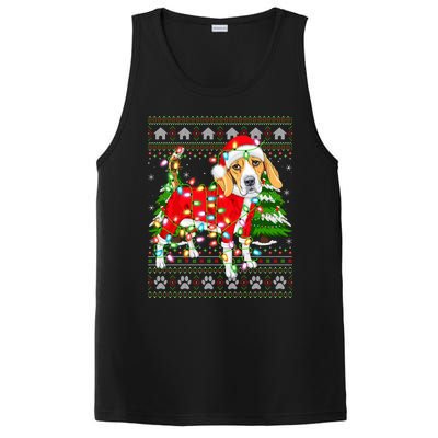 Funny Xmas Lighting Ugly Santa Beagle Christmas Meaningful Gift PosiCharge Competitor Tank