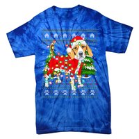 Funny Xmas Lighting Ugly Santa Beagle Christmas Meaningful Gift Tie-Dye T-Shirt