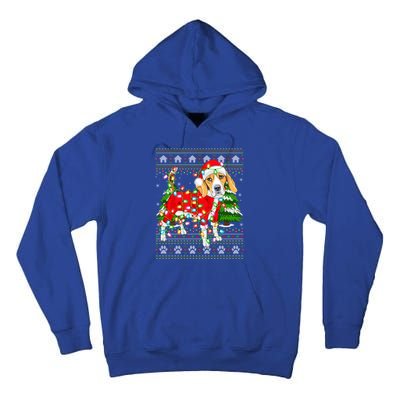 Funny Xmas Lighting Ugly Santa Beagle Christmas Meaningful Gift Tall Hoodie