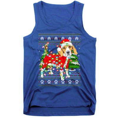 Funny Xmas Lighting Ugly Santa Beagle Christmas Meaningful Gift Tank Top