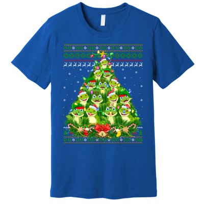 Frog Xmas Lighting Tree Santa Frog Ugly Christmas Great Gift Premium T-Shirt