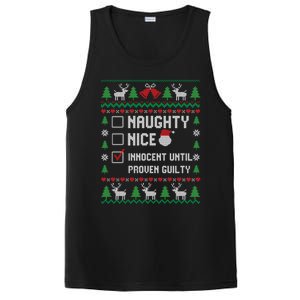 Funny Xmas List Nice Naughty Innocent Until Proven Guilty Gift PosiCharge Competitor Tank