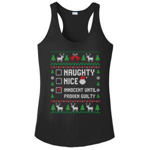 Funny Xmas List Nice Naughty Innocent Until Proven Guilty Gift Ladies PosiCharge Competitor Racerback Tank