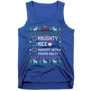 Funny Xmas List Nice Naughty Innocent Until Proven Guilty Gift Tank Top