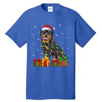 Funny Xmas Lighting Matching Santa Hat Rottweiler Christmas Meaningful Gift Tall T-Shirt