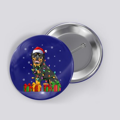 Funny Xmas Lighting Matching Santa Hat Rottweiler Christmas Meaningful Gift Button