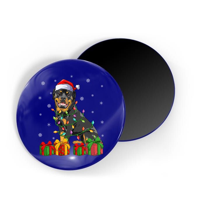 Funny Xmas Lighting Matching Santa Hat Rottweiler Christmas Meaningful Gift Magnet