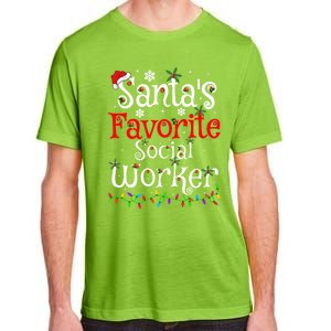 Funny Xmas Lighting SantaS Favorite Social Worker Christmas Meaningful Gift Adult ChromaSoft Performance T-Shirt