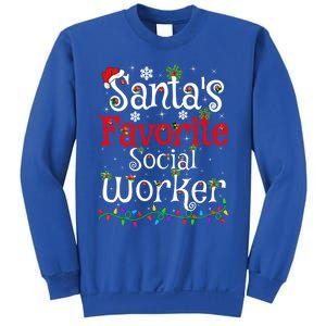 Funny Xmas Lighting SantaS Favorite Social Worker Christmas Meaningful Gift Sweatshirt