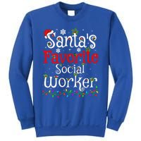 Funny Xmas Lighting SantaS Favorite Social Worker Christmas Meaningful Gift Sweatshirt