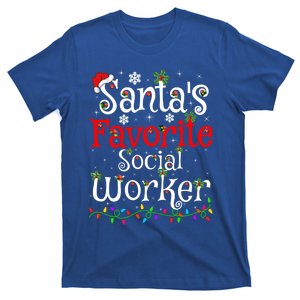 Funny Xmas Lighting SantaS Favorite Social Worker Christmas Meaningful Gift T-Shirt