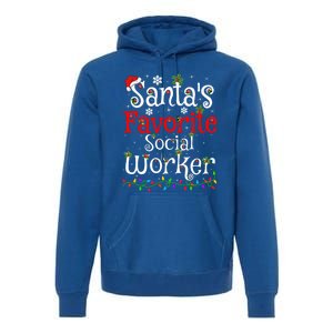 Funny Xmas Lighting SantaS Favorite Social Worker Christmas Meaningful Gift Premium Hoodie