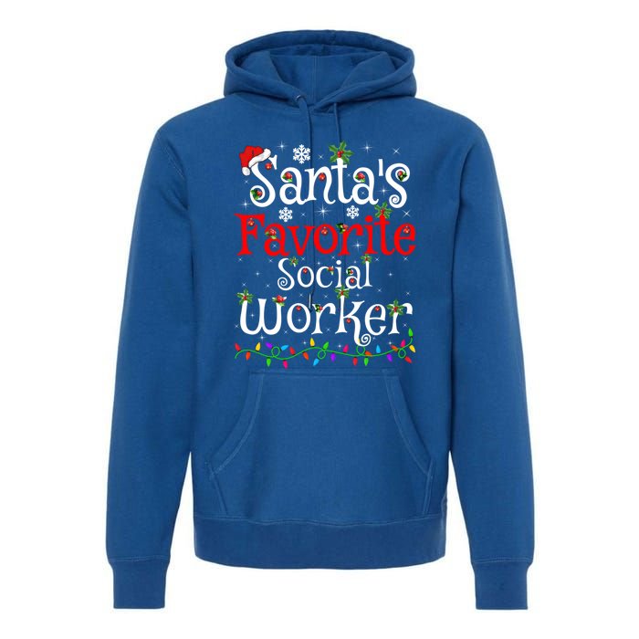 Funny Xmas Lighting SantaS Favorite Social Worker Christmas Meaningful Gift Premium Hoodie