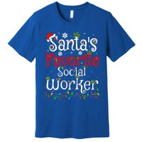 Funny Xmas Lighting SantaS Favorite Social Worker Christmas Meaningful Gift Premium T-Shirt