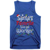 Funny Xmas Lighting SantaS Favorite Social Worker Christmas Meaningful Gift Tank Top