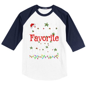 Funny Xmas Lighting SantaS Favorite Social Worker Christmas Meaningful Gift Baseball Sleeve Shirt