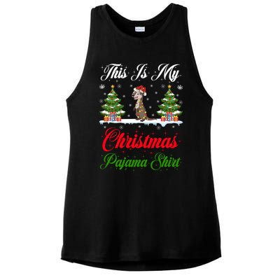 Funny Xmas Lighting This Is My Otter Christmas Pajama Gift Ladies PosiCharge Tri-Blend Wicking Tank