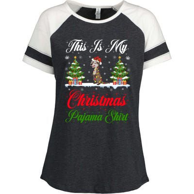 Funny Xmas Lighting This Is My Otter Christmas Pajama Gift Enza Ladies Jersey Colorblock Tee