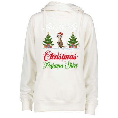 Funny Xmas Lighting This Is My Otter Christmas Pajama Gift Womens Funnel Neck Pullover Hood