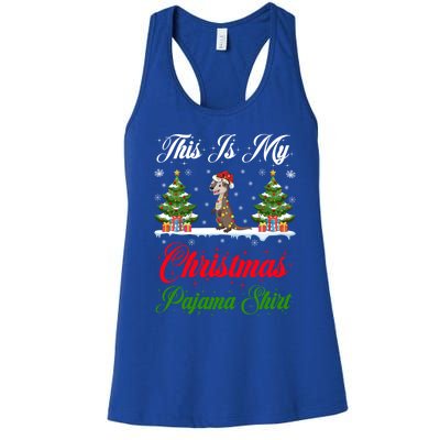 Funny Xmas Lighting This Is My Otter Christmas Pajama Gift Women's Racerback Tank