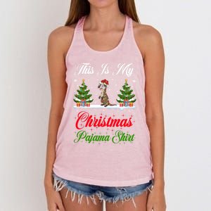 Funny Xmas Lighting This Is My Otter Christmas Pajama Gift Women's Knotted Racerback Tank