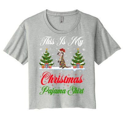 Funny Xmas Lighting This Is My Otter Christmas Pajama Gift Women's Crop Top Tee